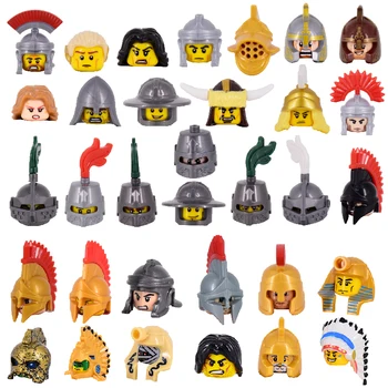 1 шт. Рыцари средневекового замка, спартанские воины, крестоносцы, Римский легион, пехота, кавалерия, боевой конь, Строительные кирпичи, блоки, игрушки