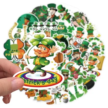 10/50шт Наклейки на День Святого Патрика Страна Ирландия Праздник Эстетичный зеленый мультфильм DIY игрушка Наклейки на холодильник с граффити Наклейка