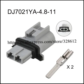 100 компл. автомобильного провода Водонепроницаемый штекерный кабельный разъем 2-контактный автомобильный штекерный разъем Включает в себя клеммное уплотнение DJ7021YA-4.8-11