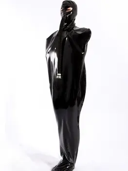 100% Латексная резина Сексуальная черная цельная косплей-вечеринка удобная мода xs-xxl 0.45 мм