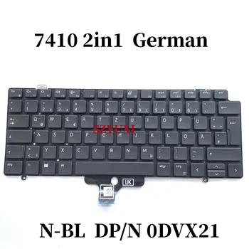 100% НОВАЯ оригинальная Немецкая клавиатура для ноутбука Dell Latitude 7410 2в1 N-BL DVX21 0DVX21 NSK-QRAUC