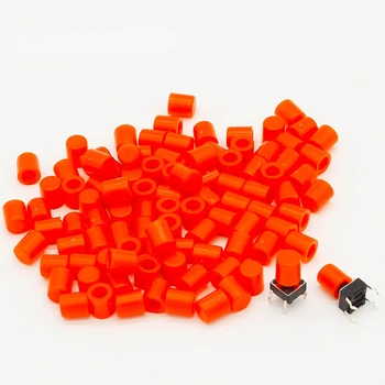 100 шт./лот Красная пластиковая крышка для крышки тактильного кнопочного переключателя 6*6 мм G61
