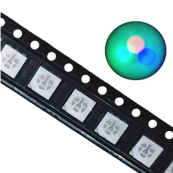 100шт SMD 5050 RGB Чип LED PLCC-6 smd5050 LED Трехцветный 60mA DC 2V Красный Зеленый Синий светодиодный Светоизлучающий Диодный Светильник PCB SMT Бусины