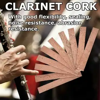 10шт Пробка для кларнета, Bb Joint, Листы для пробок для деревянных духовых инструментов, 81 * 11 * 2 мм, пробка с большим горлышком для кларнета