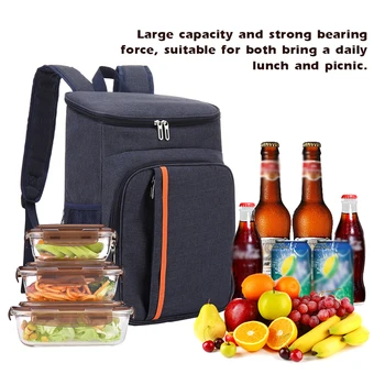 18-литровый рюкзак для ланча, прохладная и теплая изолированная сумка для пикника, сумка для хранения еды и напитков на открытом воздухе, герметичный рюкзак для ланча