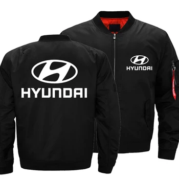2023 Новая осенне-зимняя мужская куртка с логотипом Hyundai, модная утепленная ветровка, теплое повседневное бейсбольное пальто на молнии