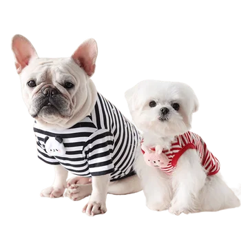 2023 Хлопчатобумажный жилет Одежда для домашних животных для маленьких собак Одежда для щенков Одежда для толстых собак Летний костюм для собак французского бульдога Корги