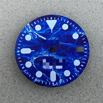 28,5 ММ Синий Циферблат Часов, Зеленый Светящийся Сменный Циферблат Часов для Модификации Часового Механизма NH35/NH36/4R36