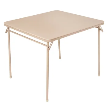 34-дюймовый квадратный раскладной карточный столик с виниловой столешницей, антикварный льняной переносной столик