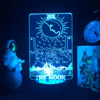 3D LED RGB Неоновые Лавовые лампы The Moon Tarot, USB Сенсорные ночные светильники, меняющие цвет, подарок для друга, стол для спальни, украшение стола