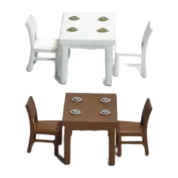 3шт Модель мебели в масштабе 1: 64 Мини-макет мебели Модель стола и стула