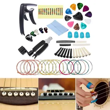 41 Шт. Набор гитарных инструментов, включая гитарный Капо-Струнный мост, Седло и гайку