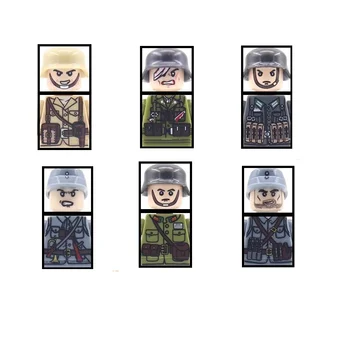 5шт Военные немецкие британские французские фигурки солдат пехоты Второй мировой войны MOC Строительные блоки Армейское оружие Пистолеты Мини-кирпичи Детские игрушки