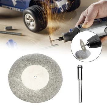 60 мм Алмазный шлифовальный круг, Металлический режущий диск, аксессуары для мини-вращающихся инструментов, аксессуары с валом-оправкой, 1 шт.
