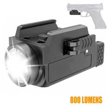 800-люменный мини-пистолетный фонарь, Тактический светодиодный оружейный фонарь, компактный USB-перезаряжаемый быстросъемный пистолет-фонарик для 1913 /GL Rail
