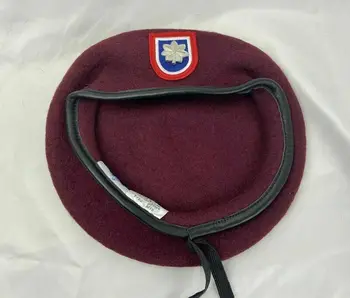 82-я воздушно-десантная дивизия армии США Пурпурно-красный шерстяной берет, знаки отличия подполковника, военная шляпа всех размеров