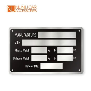 86 X 54 мм Пустая или выгравированная алюминиевая идентификационная бирка прицепа Vin-табличка с серийным номером GVWR Медицинские запчасти для RV Аксессуары для кемперов