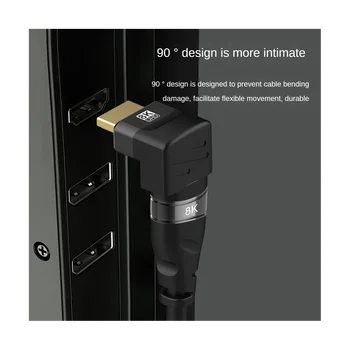 8K HDMI-совместимый 90-градусный прямоугольный адаптер, совместимый с HDMI разъем для подключения мужчин и женщин, удлинительный разъем HD