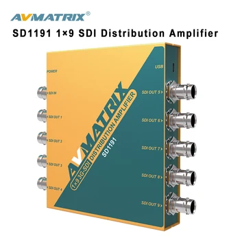 Avmatrix SD1191 1 × 9 SDI 3G/HD/3G-Распределительный усилитель SDI, Встроенный в SDI с поддержкой повторной синхронизации 1080P для монитора проектора