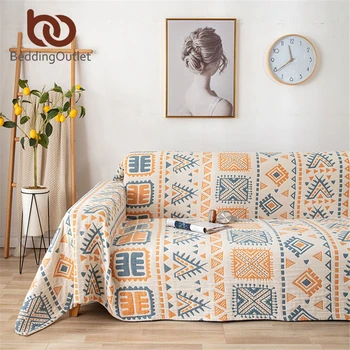 BeddingOutlet Современное покрывало для дивана, геометрический чехол для дивана, хлопковый чехол, многофункциональное покрывало в стиле ацтеков, декор в стиле бохо