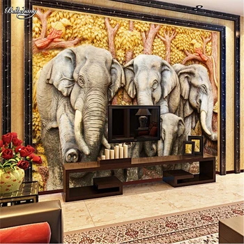 beibehang 3D обои для стен, рельефная картина маслом в стиле слона, покрытие стен ресторана, настенные фрески, обои для домашнего декора
