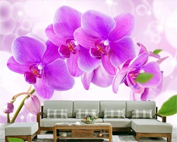 Beibehang 3d обои фреска HD фиолетовый фаленопсис ТВ фон фреска украшение дома обои фон гостиной спальни