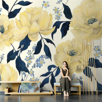 beibehang Пользовательские скандинавские ретро обои с цветком розы для украшения гостиной ТВ фон 3D фреска обои для домашнего декора