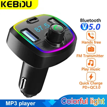 Bluetooth 5,0 FM-передатчик MP3-Плеер Беспроводной Аудиоприемник PD 18 Вт QC3.0 USB Быстрая Зарядка Громкой Связи Автомобильный Комплект FM-Модулятор