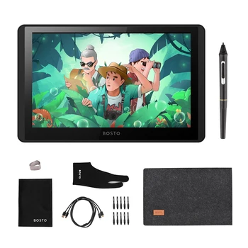BOSTO 12HD-11,6-дюймовый графический планшет для рисования с монитором 1366x768 Дисплей 8192 Уровень давления Планшет для рисования с пассивной технологией