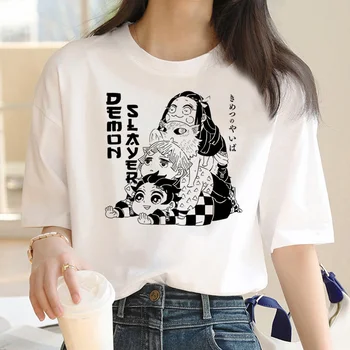 Demon Slayer Kimetsu No Yaiba топ женский harajuku уличная одежда манга футболка одежда с комиксами для девочек
