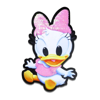 Disney Daisy Duck, милый розовый бант, блестящий значок, аппликация, нашивки для одежды, сделай сам, пришей нашивку на наклейки