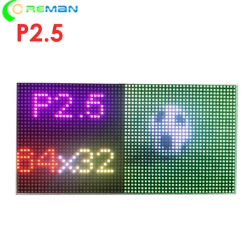 FM6124 ICN2037 мини размер полноцветный светодиодный дисплейный модуль p2.5 крытый 80x160 мм 32x64 пикселя для машинного цифрового знака