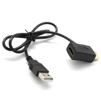 HFES Разъем HDMI от мужчины к женщине + Удлинитель адаптера Зарядного устройства USB 2.0