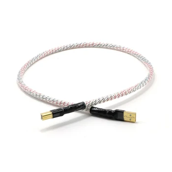 Hifi 5 ядер Высококачественный Посеребренный + экранирующий USB-кабель Высокого Качества От Типа A до Типа B Hifi-Кабель для Передачи данных Для ЦАП