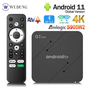 iATV TV Box G7 mini Android 11 S905W2 Четырехъядерный Smart TV Box BT Голосовой Пульт дистанционного управления BT5.0 USB3.0 2,4 G и 5G Двойная телеприставка Wifi