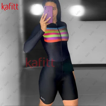 Kafitt 2023 Новая Женская Одежда С Длинным Рукавом, Велосипедная Одежда, Женская Толстовка, Комплект Iron Man Для Триатлона, Уличное Боди