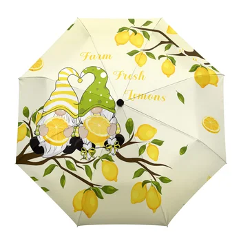 Lemon Tree Gnome, Летний Автоматический Складной зонт, Мужской Женский зонт с принтом, легкий дождевик