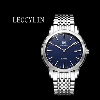 LEOCYLIN шанхайский бренд оригинальные Кварцевые часы водонепроницаемый Сапфировый календарь модные мужские Наручные Часы Relogio Masculino