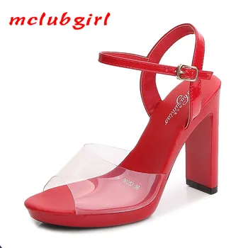 MCLUBGIRL/ Обувь-Манекен для Подиума, Пикантные Черные Босоножки на Платформе и высоком Каблуке 11 см, Летние Женские Босоножки LFD-9053-8