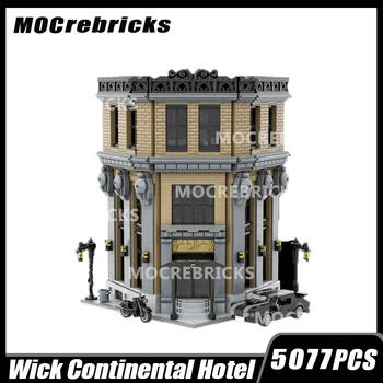 MOC-140223 Архитектура сцены из строительных блоков Отель John Wick Continental Модель DIY Высокотехнологичное творчество Детские игрушки Подарки