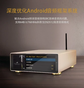 NEWAudio Цифровой проигрыватель Android Настольный плеер Сетевой WiFi Bluetooth 5,0 USB Цифровой выход 32 бит /384 кГц DSD512 24 бит/192 кГц