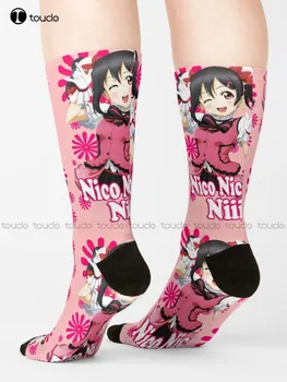 Nico Nico Nii ~ Носки женские белые Носки унисекс для взрослых, подростков, молодежи, удобные носки для девочек, спортивные носки для уличного скейтборда, арт