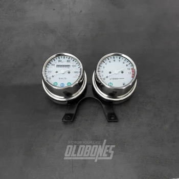 OLDBONES Cafe Racer Универсальный механический одометр для ретро-мотоциклов, высококачественный спидометр и измеритель частоты вращения двигателя