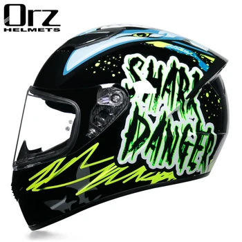 orz motos accesorios наклейки на шлем для скутера elektrikli assurance moto Материковый Китай Шлемы Унисекс в горошек Abs 