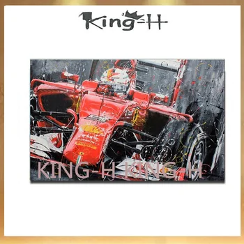Pintura al óleo de coche de deportes de alta calidad pintada a mano de artista superior en lienzo hermoso arte Pop de carreras R