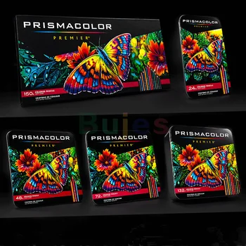 Prismacolor Premier 12 24 36 48 72 150 Цветных Карандашей в Жестяной упаковке Художественные Карандаши Ярких Цветов,Цветные Карандаши Prismacolor Premier