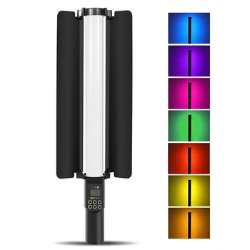 PULUZ Handheld RGB Light Tube LED Video Light Wand с Регулируемым 18 Световым Эффектом Barndoor 3000K-6500K для Прямой Трансляции Видеоблогов