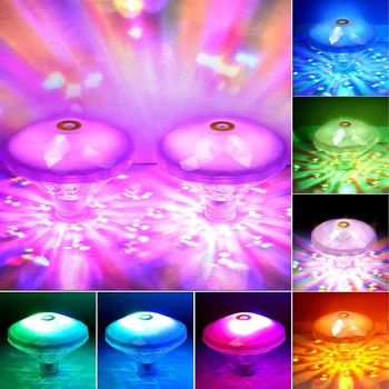 RGB подсветка для бассейна и ванны Красочная лампа 8 режимов освещения IP65 Водонепроницаемый для пруда, фонтана, игрушек для ванны Аккумулятор подводный свет