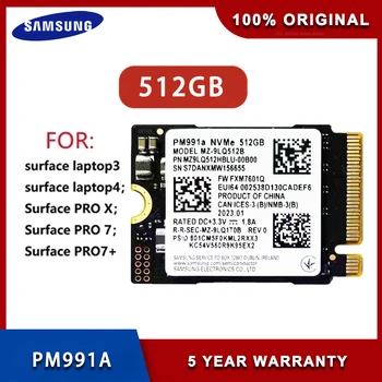 Samsung PM991a 512 ГБ SSD M.2 2230 Внутренний Твердотельный накопитель PCIe PCIe 3.0x4 NVME SSD Для Microsoft Surface Pro 7 + Steam Deck