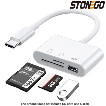 STONEGO 3-в-1 Устройство Чтения карт SD/TF OTG Адаптер с портом 2,0/3,0, Совместимый для Портативных ПК MacBook Pro, Камеры Мобильных Телефонов